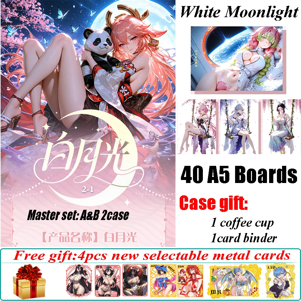 

New Galaxy Creative White Moonlight A5 Waifu Boards Popular Anime Goddess Ganyu Hutao Yae Miko Shinobu TCG CCG Sexy Charm Boards