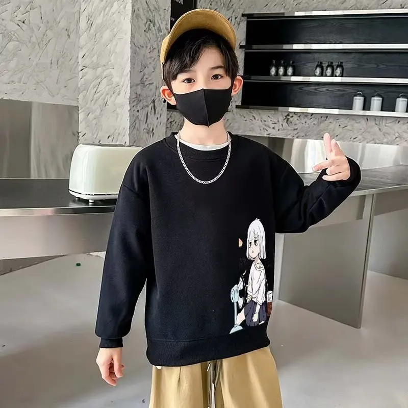 

Boys' Sweater Spring And Autumn Style New Mid Sized Children's Autumn Top Boys' Autumn Bottom Shirt Fashionable And Fashionable