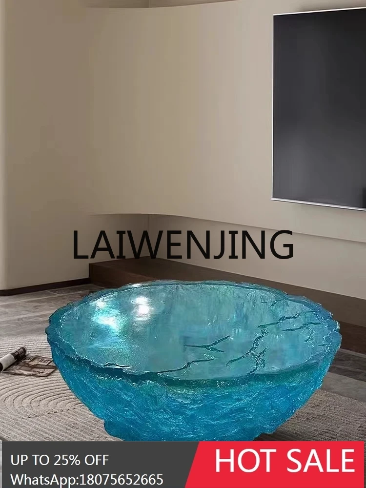 RWJ Modern Model Blue Marine Resin Decorations High-End Tea Table Customization