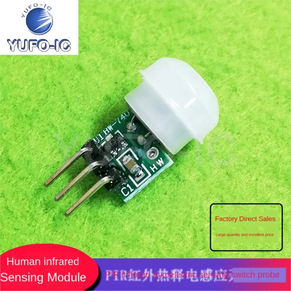 Free Ship 1PCS Infrared Sensing Module Miniature Human Body Pir Infrared Pyroelectric Sensing Switch Probe/Fresnel Lens