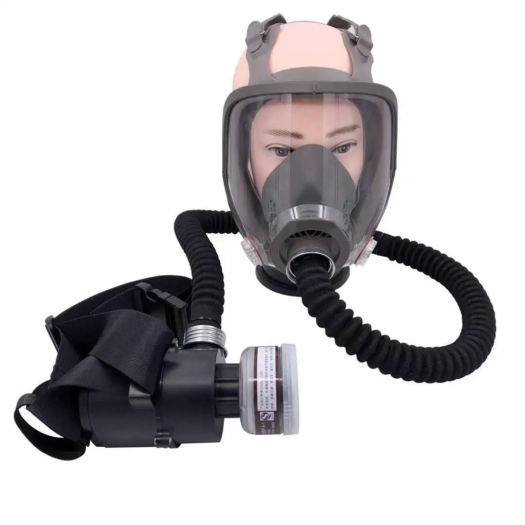 Beschermende Elektrische Constante Flow Geleverd Air Fed Volledige Gezicht Gasmasker Masker Systeem Ademhalingsapparaatmasker Werkplek Veiligheid Levering