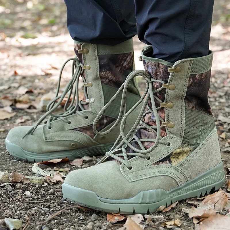 

Уличные альпинистские ботинки, мужские камуфляжные ботинки для пустыни, армейская тренировочная обувь, высококачественные походные ботинки с высоким берцем