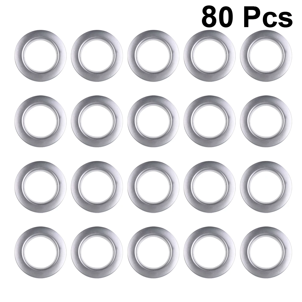 

80 Pcs Roman Circle Curtain Accessories Window Rod Rings Grommet Household Home