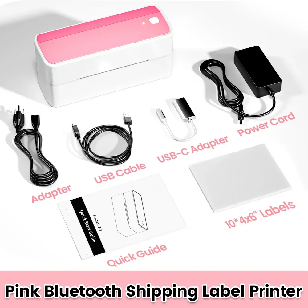 Phomemo 241 Bluetooth thermische labelprinter Draadloze kleine verzendlabelprinter 4X6 Compatibel met iPhone Android Mac Window