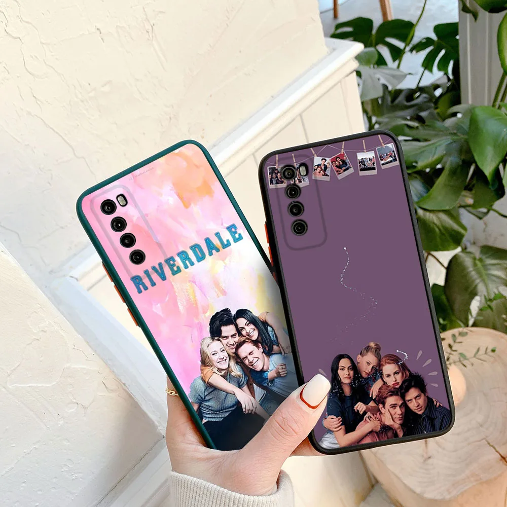 For Samsung S24 S23 S22 S21 S20 FE Ultra Plus S10 A73 A72 A71 A54 Note20 Riverdale Serpents Frosted Translucent Black Phone Case