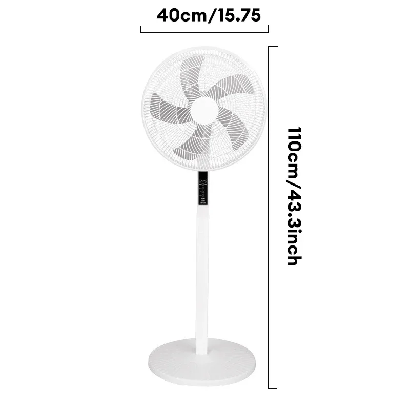 16 Inch Smart Pedestal Standing Fan Shaking Time Outdoor Remote Control Floor Fan for Living Room Bedroom Kitchen Home Office