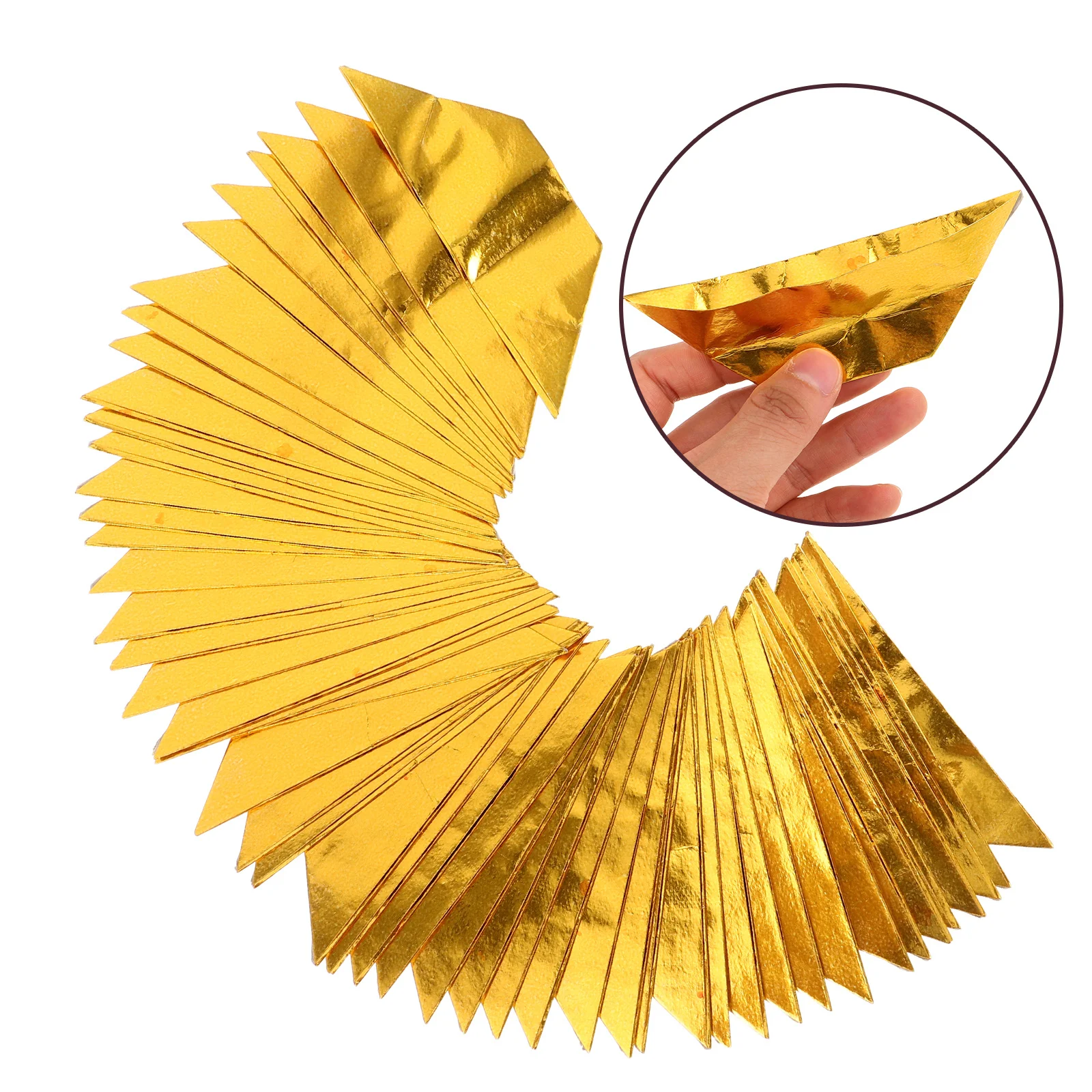 

500pcs Handmade Gold Ingots Foil Crafted Chinese Funeral Supplies For Qingming Festival Ancestral Worship Rituals Decorative