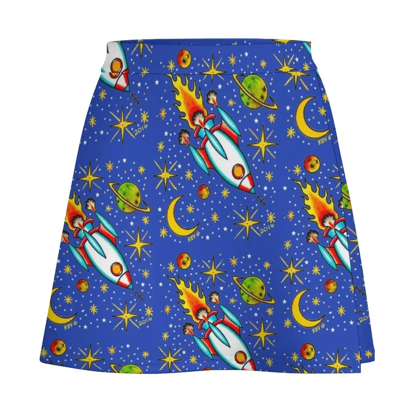 Rocket to the Stars - Art By Kev G Mini Skirt elegant social women's skirts mini skirt Summer dress Mini Skirt