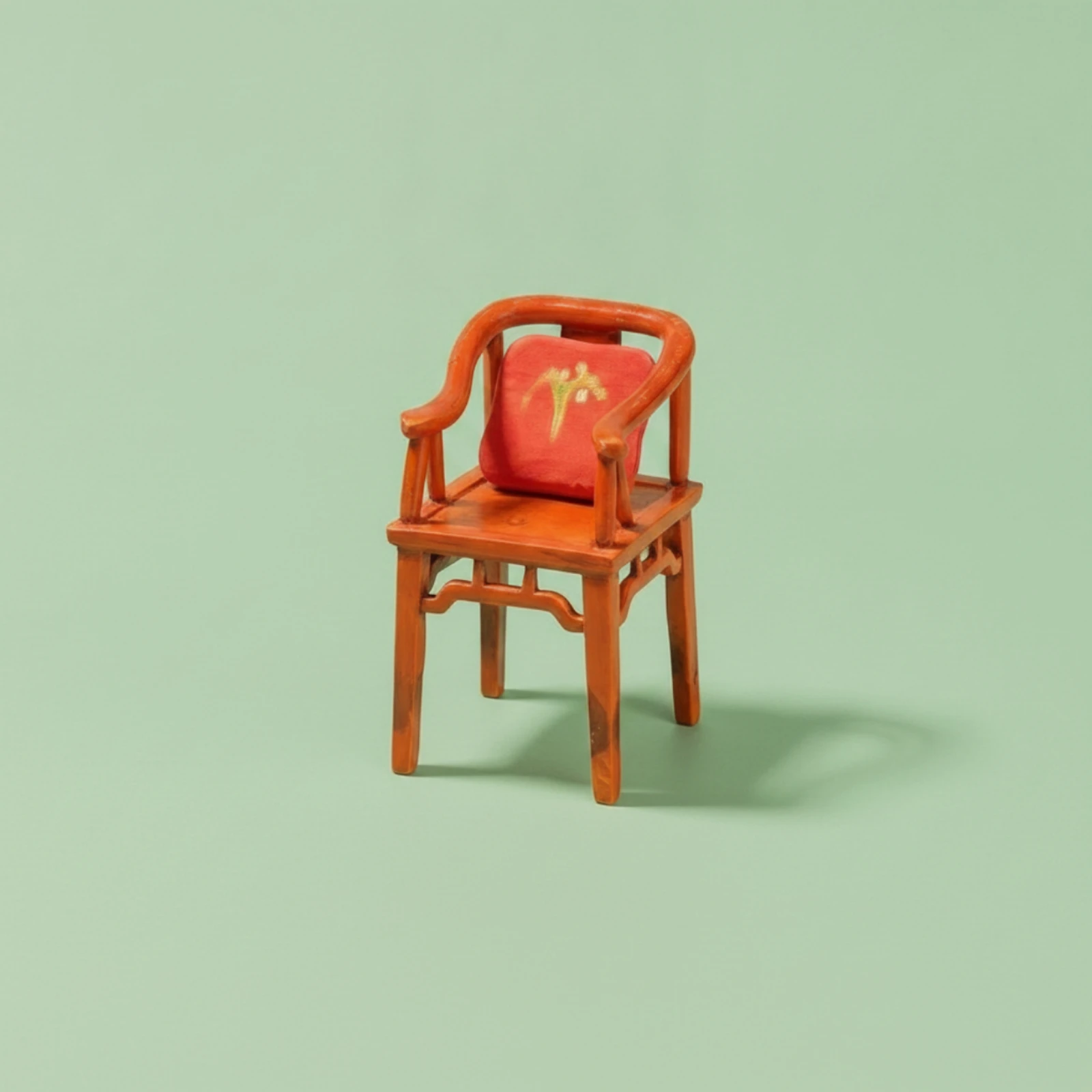 

Miniature Wooden Chair 1/64 Scale Chair with Cushion Armchair Chinese-Style Furniture Carved for Model Builders, Shrine Displays