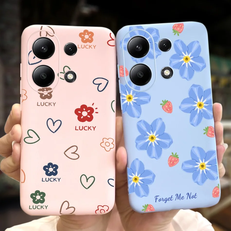 For Xiaomi Redmi Note 13 4G Case Redmi Note 13 Pro 4G Cute Love Flower Candy Color Soft Silicon Cover For Redmi Note13 13Pro 4G