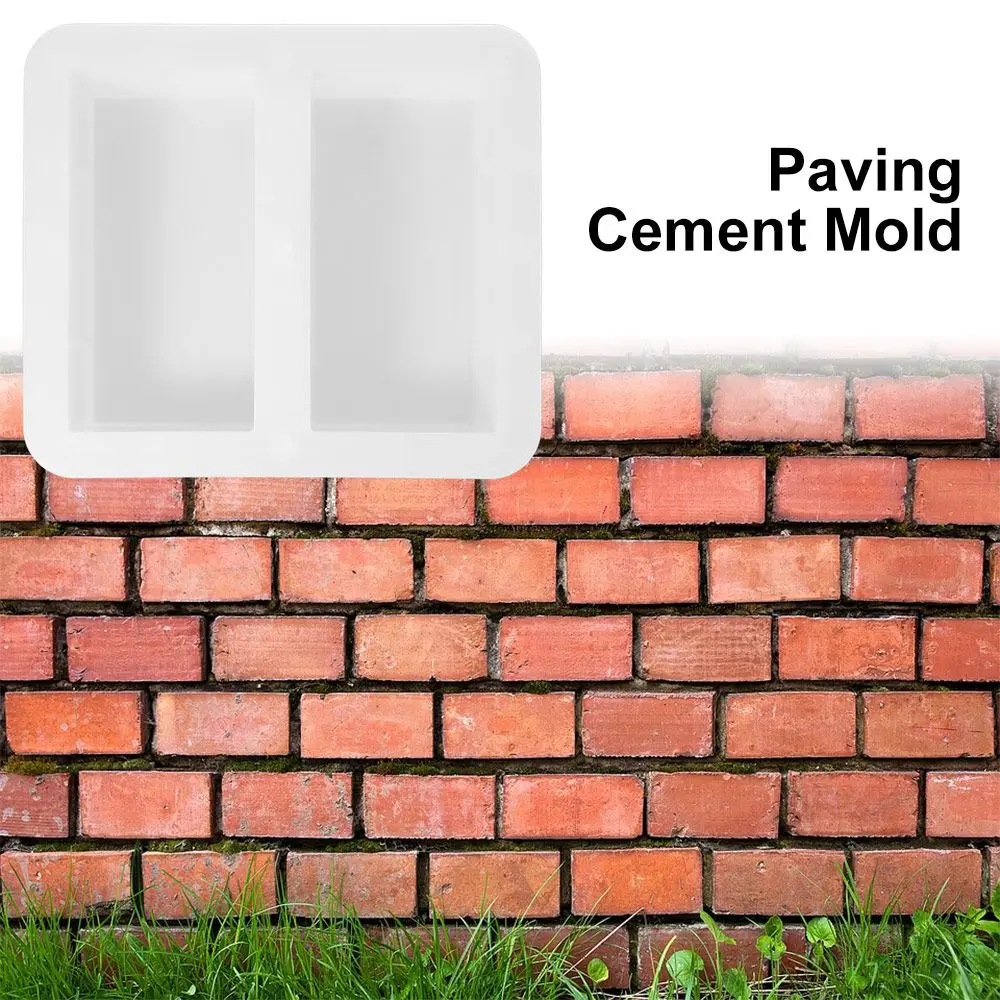 DIY Paving Cement Mold 20x10cm Plastic Concrete Pavement Mold White Manual Operation Brick Stone Mold Driveway Walk