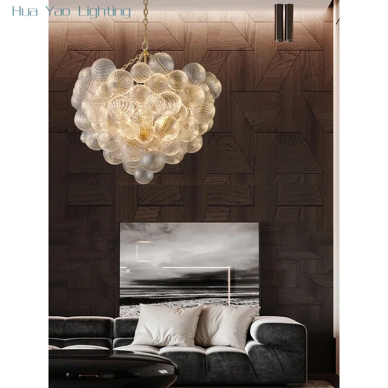 Glass Ball Decor Ceiling Chandeliers Home LED Modern Designer Hanging Lamps for Ceiling Novel Luminaire Lampen for Living Room