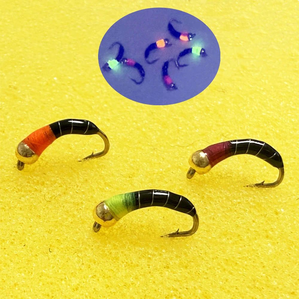 18 # Zebra-Mückenfliegen, Forellen-Nymphen, Mückenpuppen, Buzzer-Larven, Bindenhaken, Forellen-Angelköder, Angelzubehör