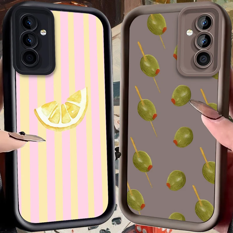 Scattered Green Olives Case for Samsung Galaxy S26 S25 Edge S24 Plus S23 S22 Ultra S21 S20 FE A57 A56 A55 A54 5G A51 4G Cover