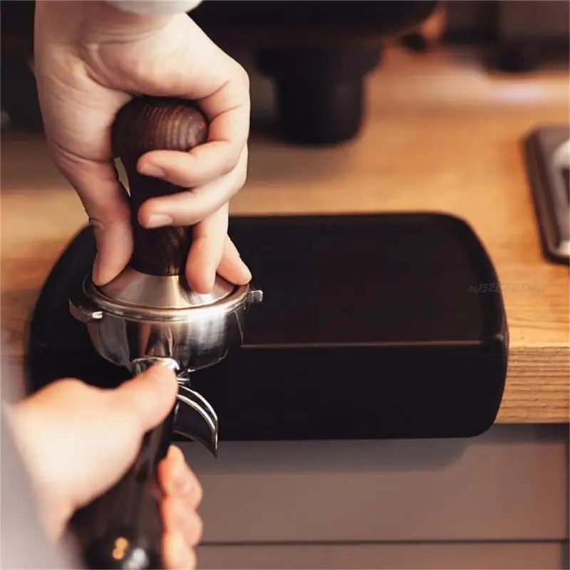 

27RB Espresso Tamper Mat Silicone Coffee Tamping Mat Antislip Soft Black Tamper Pad
