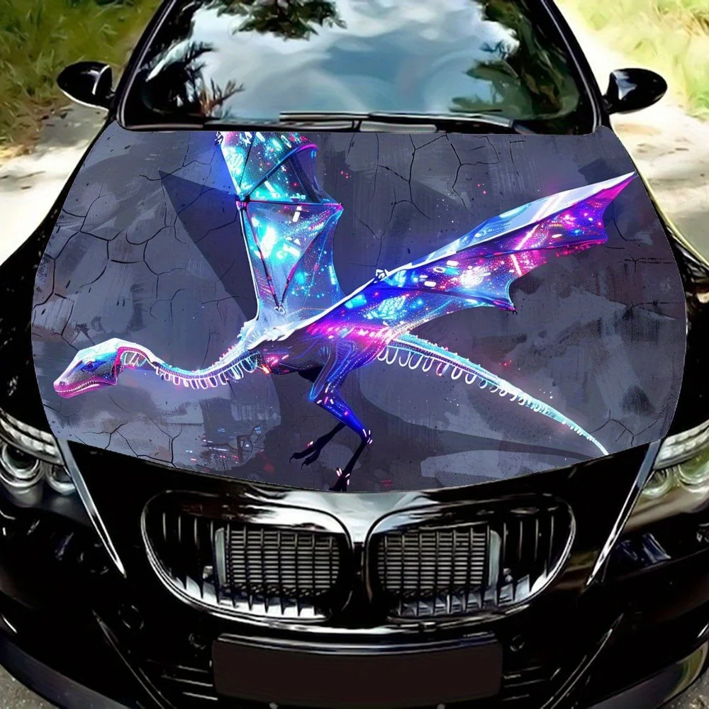 Star - Gleam Phantom Pterosaur car hood stickers, waterproof self-adhesive, scratch resistant, easy to stick, durable car PVC st