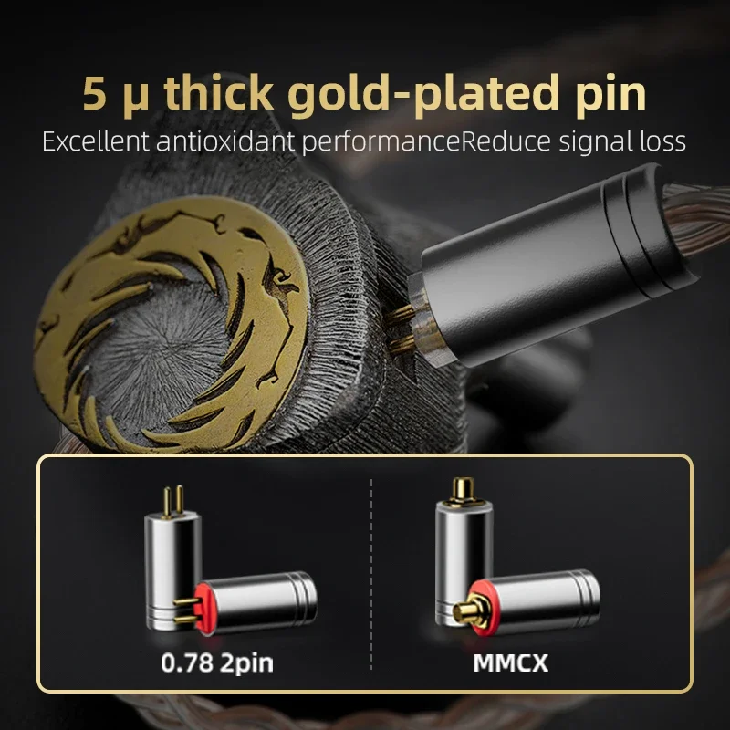 TODN HiFi 8 Core Silver Plated OCC iem Audio earphone Cable MMCX 2Pin 4.4mm 3.5mm aux jack for Carat Tangzu Fudu HOLA Zero