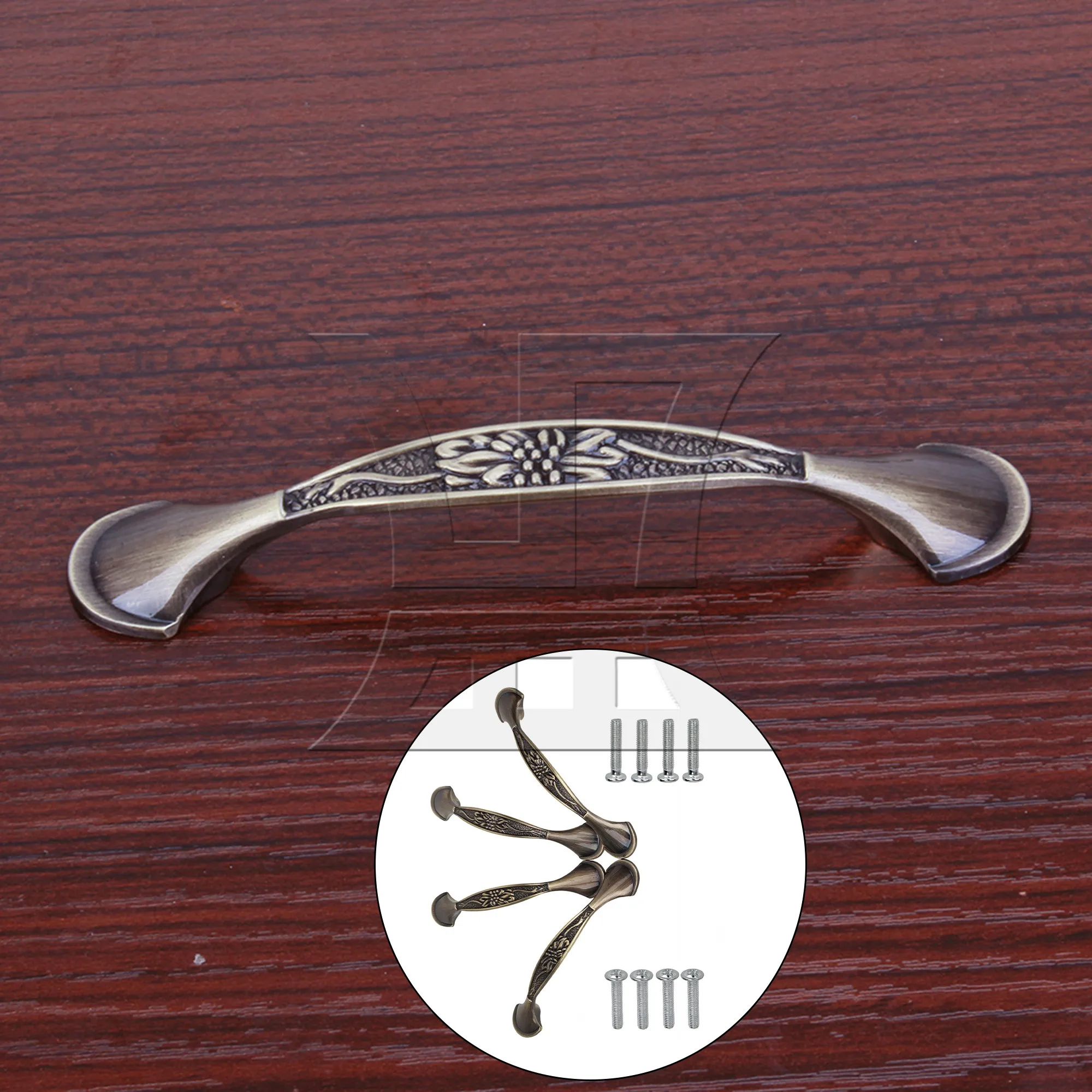 BQLZR 24 peças puxadores de gaveta de armário vintage puxa parte espaçamento de furos de 3,78 polegadas