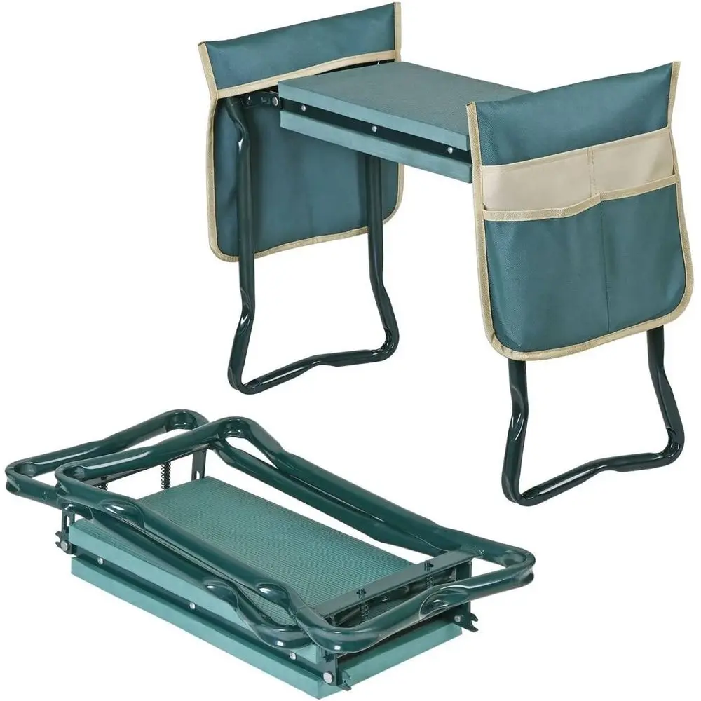 

Улучшенное садовое сиденье-стульчик с широкой подушкой для колен и 2 карманами для инструментов, портативный прочный стул для садоводства