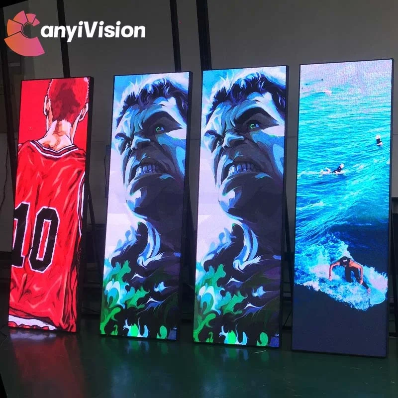 New Product Customized Wireless Floor Standing P2.5 LED Poster Screen Ground Stand Support LED Screen