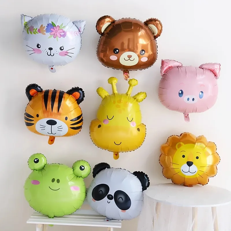 Cartoon Animal Giraffe Aluminum Foil Balloons Floating in the Air Decorations for Children's First Birthday And Children's Da...