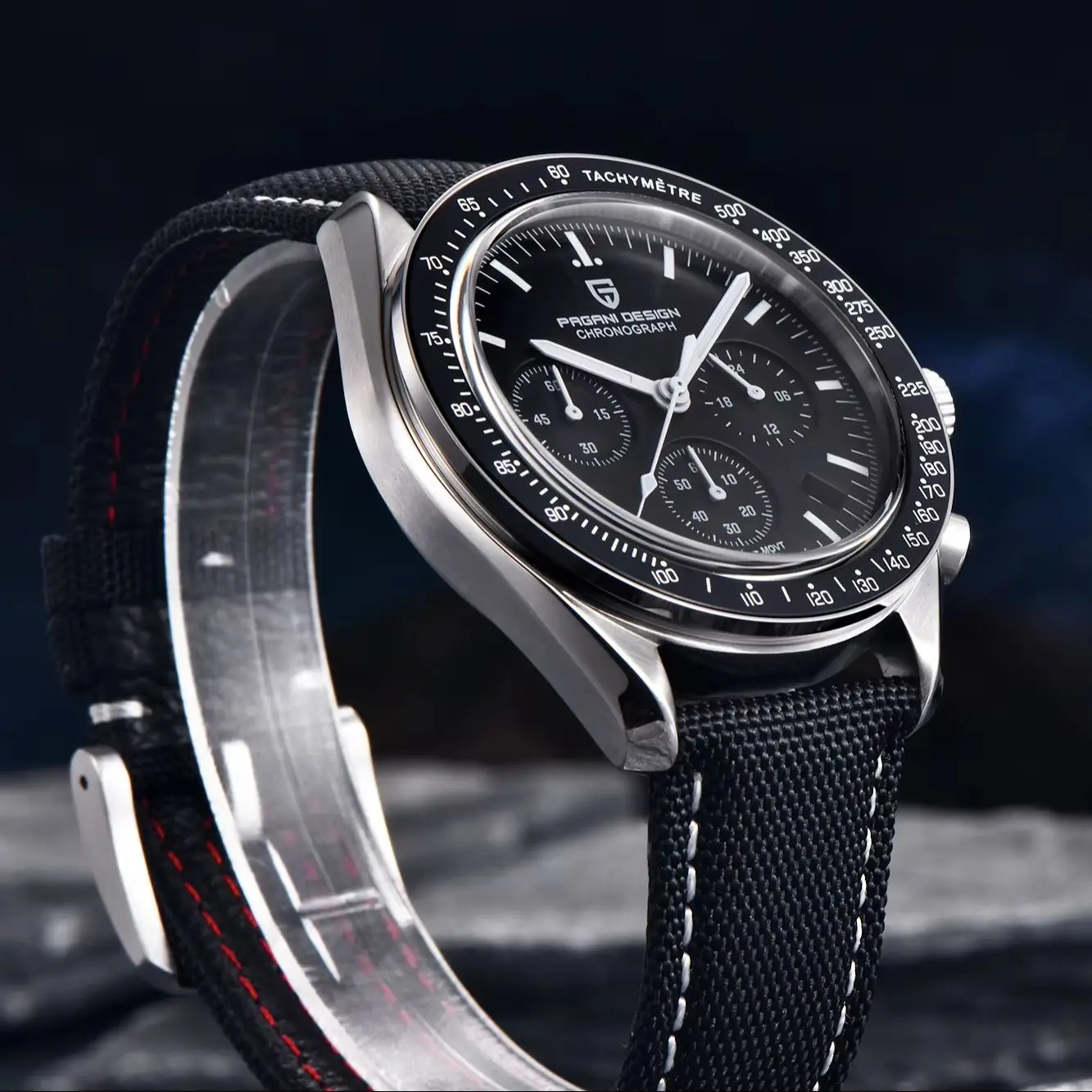 Image of PAGANI DESIGN 2026 Neue Klassische Mondphasen-Herrenuhr Luxus AR Saphirglas Quarzuhr für Herren Speed Sport Chronograph Uhr