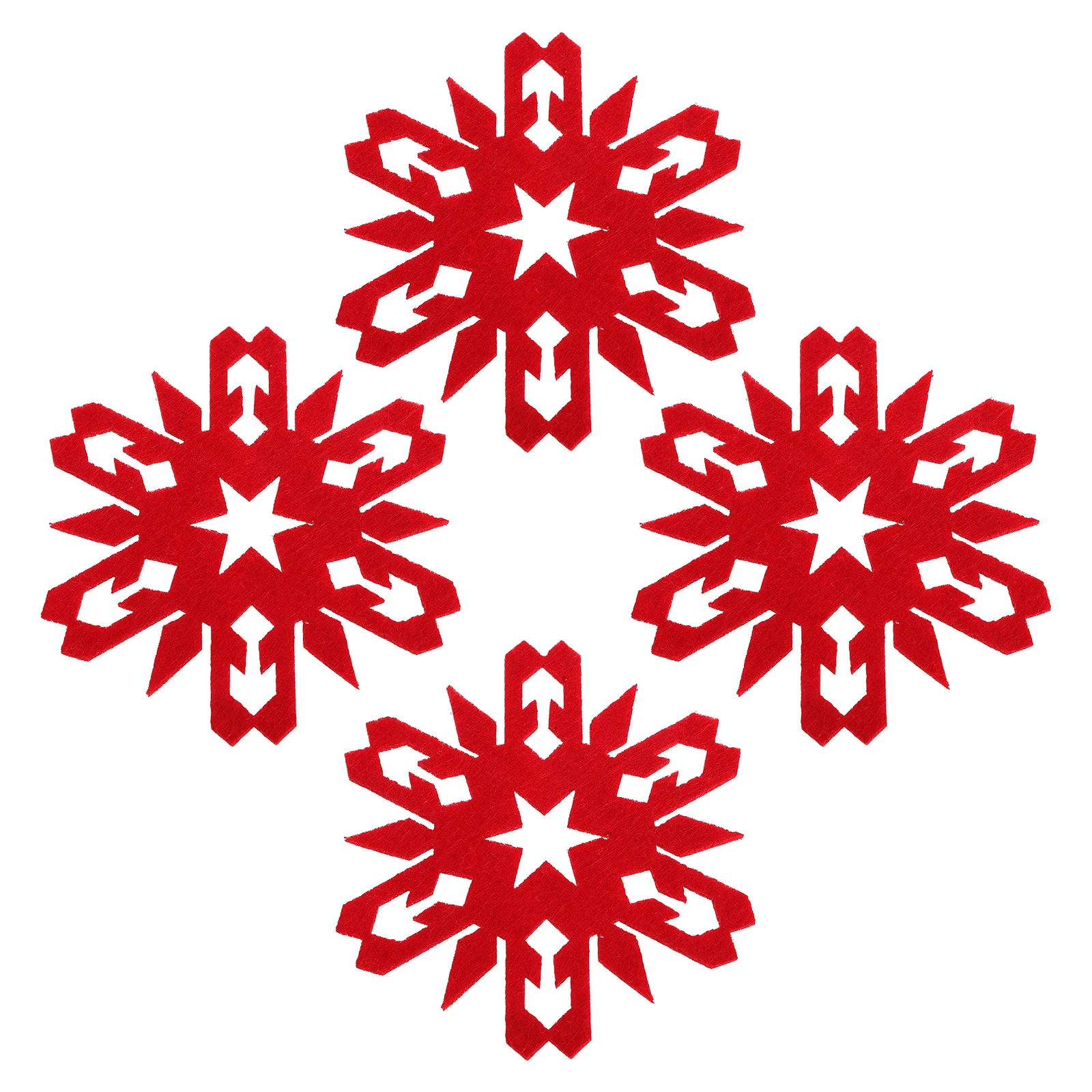 

4pcs Snowflake Coasters Reusable Christmas Room Decor Aesthetic Cute Cup Holder Xmas Table Mats Placemats Non Slip Cloth