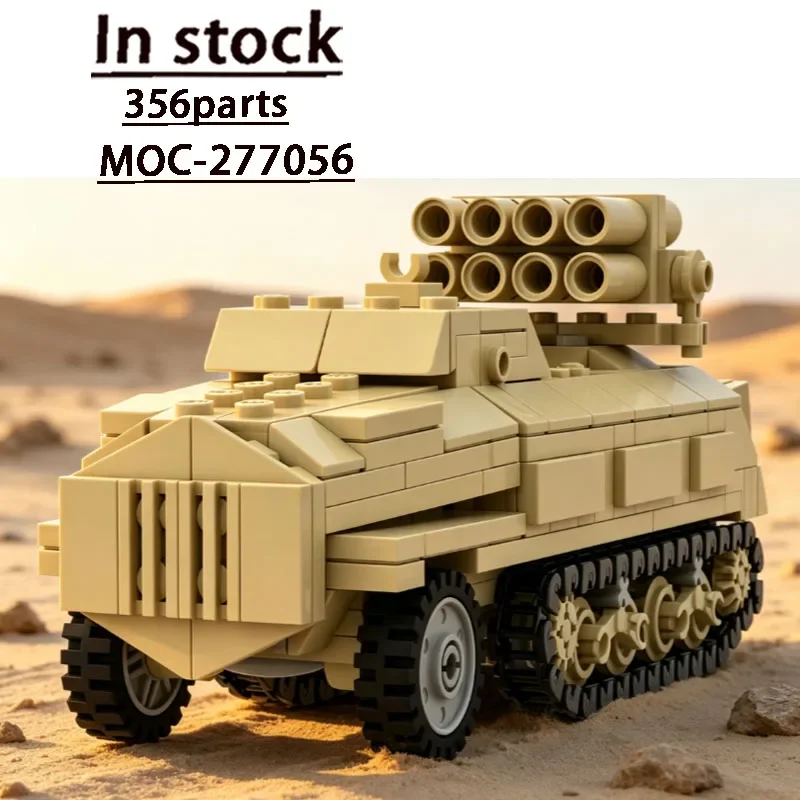 Outdoor MOC-277056 Best-Selling Military Desert Cargo Tank Half-Track Model 356 Parts Birthday Educational Custom Toy Gift