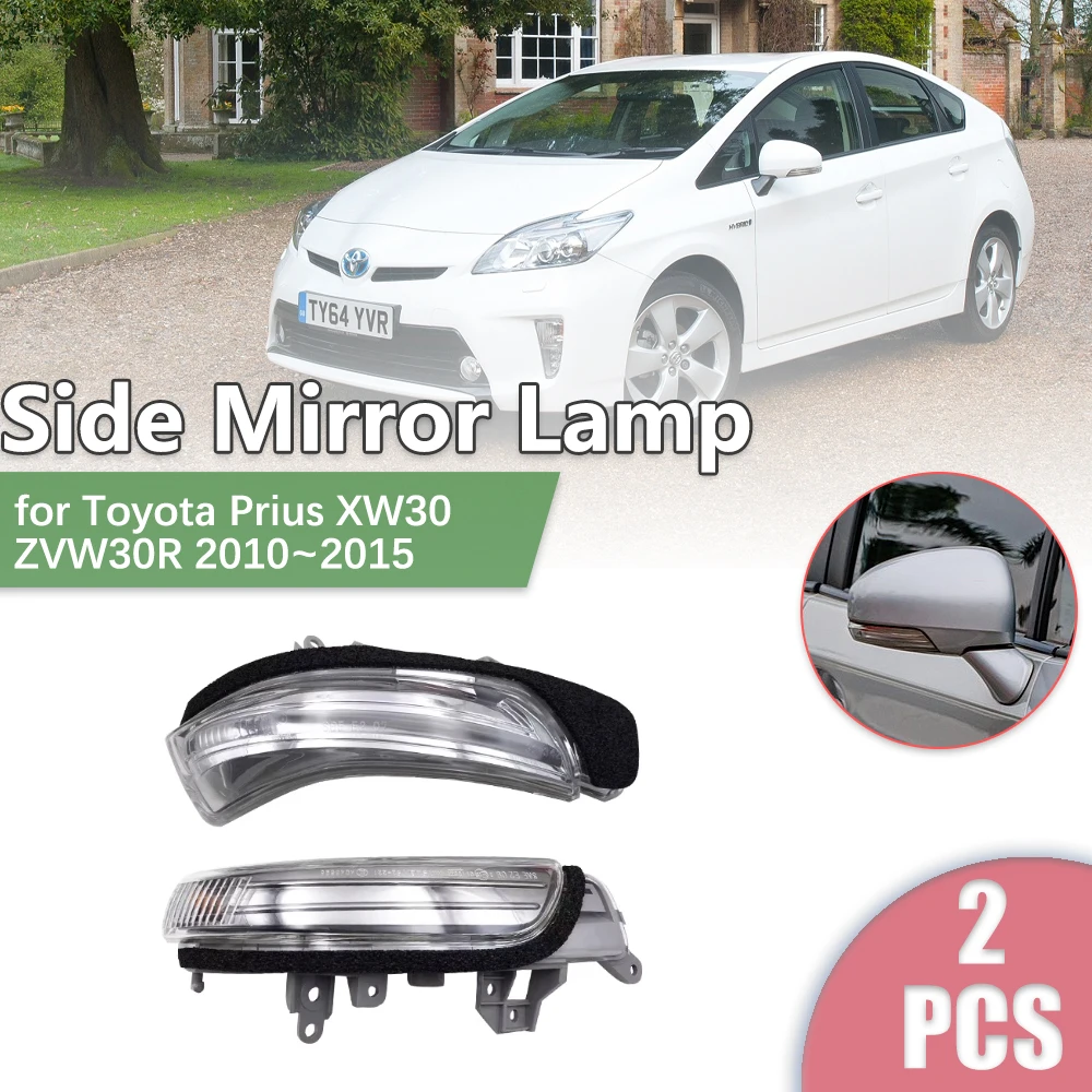 

2pcs Car Rearview Side Mirror LED for Toyota Prius XW30 30 ZVW30R 2010~2015 Turn Signal Indicator Lamp Light Part Accessories