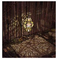 Cross-border solar lantern; Outdoor hollow projection ironwork baroque hollow lamp; Courtyard waterproof hanging lamp