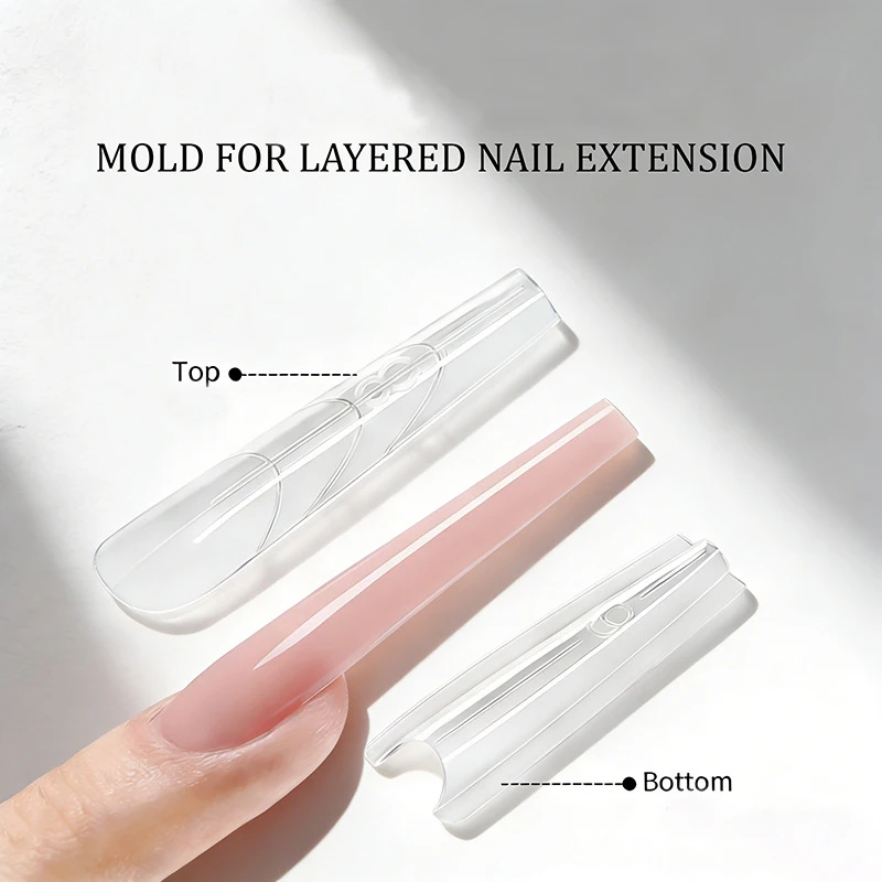 240 Stück Sandwich-Doppel-Nagelformen zur Verlängerung, wiederverwendbar, gemischte 15 Größen, Sarg- und Mandelform, schnelle Nagelverlängerung, Maniküre-Werkzeuge, Top-Qualität – Detail 4