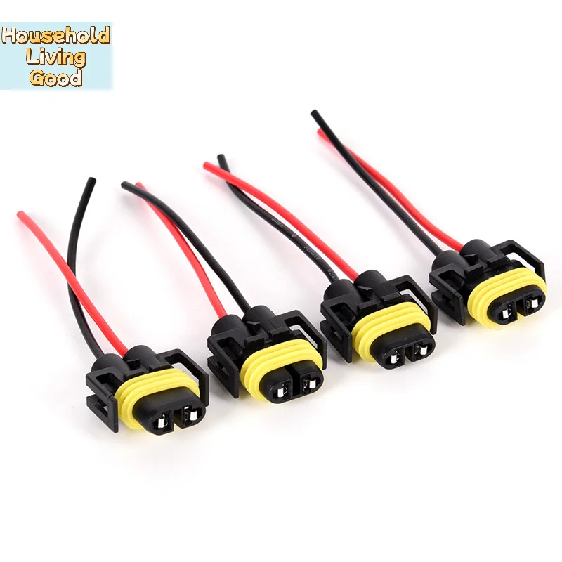 【2Pcs H11 H8 Headlight/Fog Lamp Female Adapter Harness Sockets Car Cable Plug】