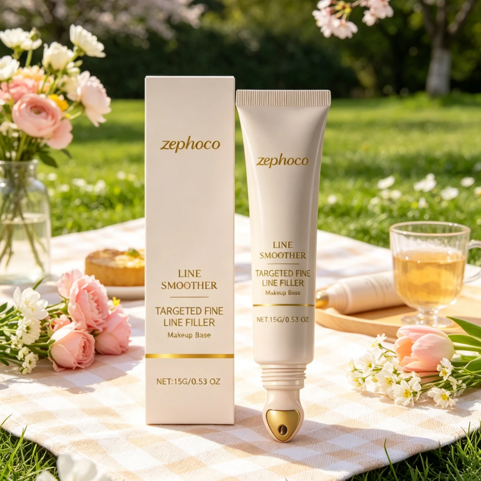 Zephoco Makeup Base Pore Blurring Smooth Fine Lines Brightening Skin Barrier Protection Color Correction Pre Makeup Primer 15g