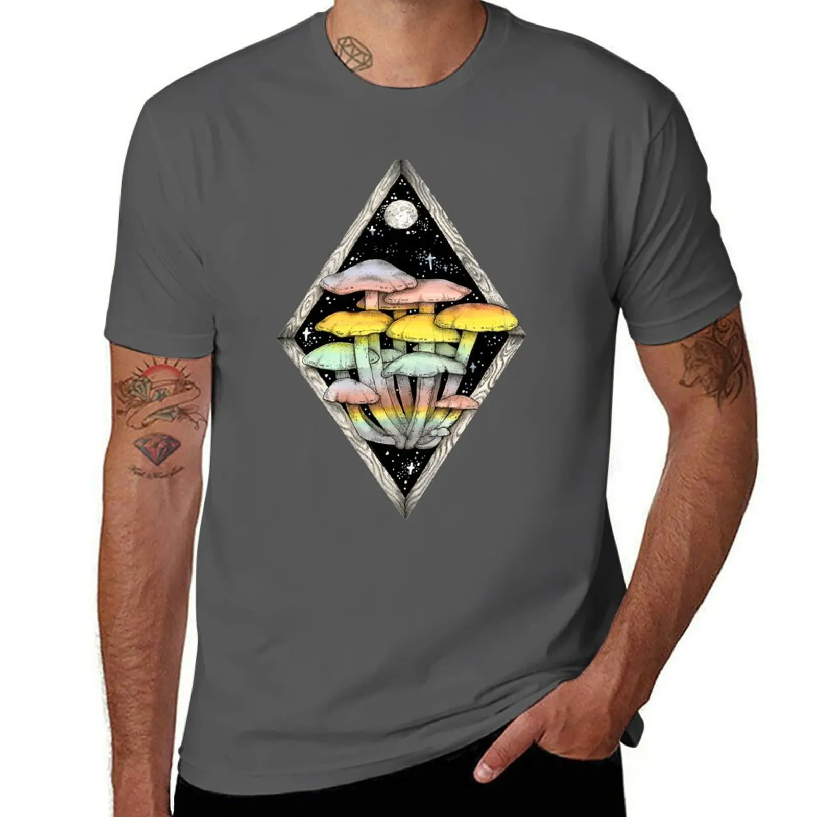 Champiñones arcoíris | | Ilustración psicodélica de Chrysta Kay Camiseta camisetas de diseñador camisetas vintage camisetas negras para hombres