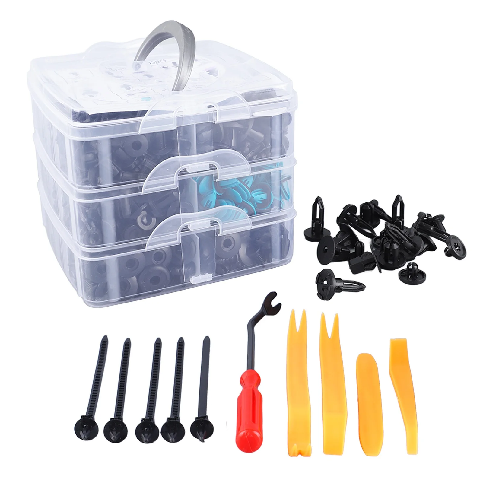 635pcs Car Bumper Retainer Clips Door Panel Mudguard Rivets Kit with Fasteners Remover