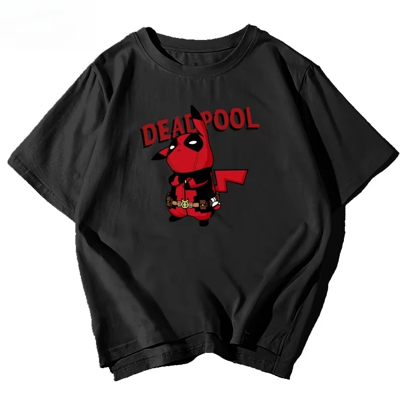 مينيسو ديدبول المشتركة بيكاتشو قصيرة الأكمام للبنين والبنات متعة نصف كم تي شيرت على الملابس الرياضية عادية قصيرة الأكمام #3