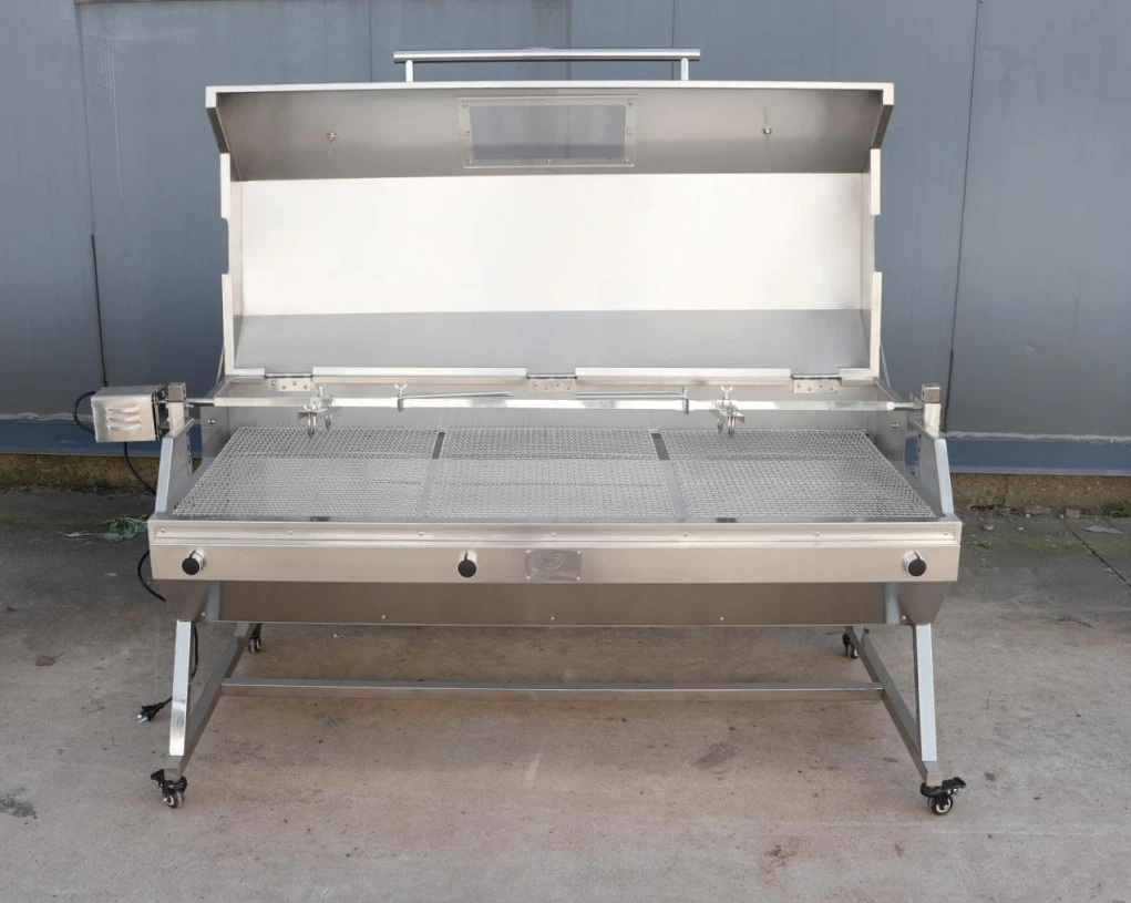 High Quality BBQ Rotisserie Grill Set With Trolley Electronic Ignition High Pressure Tube Burners For Kitchen & Party Use