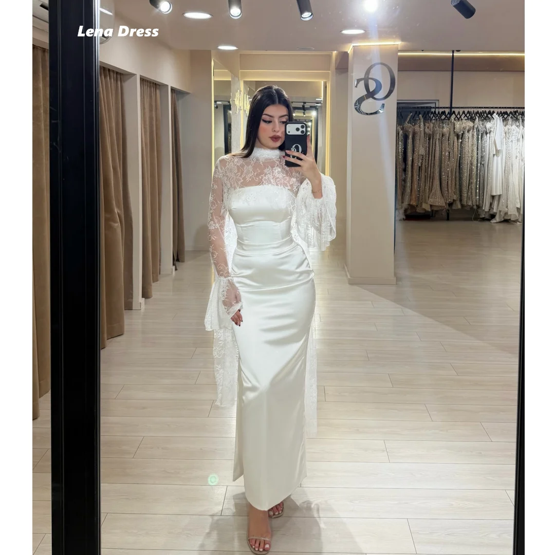 

Long Sleeves Women Evening Dress for Elegant Party Fish Tail Bespoke Occasion Dresses for Special Occasions Embroidered Lace