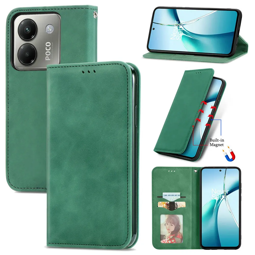 For PocoX7 X8 Pro Max F8 Ultra M7 M8 F7 5G Case Magnet Leather Smooth Wallet Book Funda Xiaomi Poco X7 Pro Case Mi C85 Flip Capa