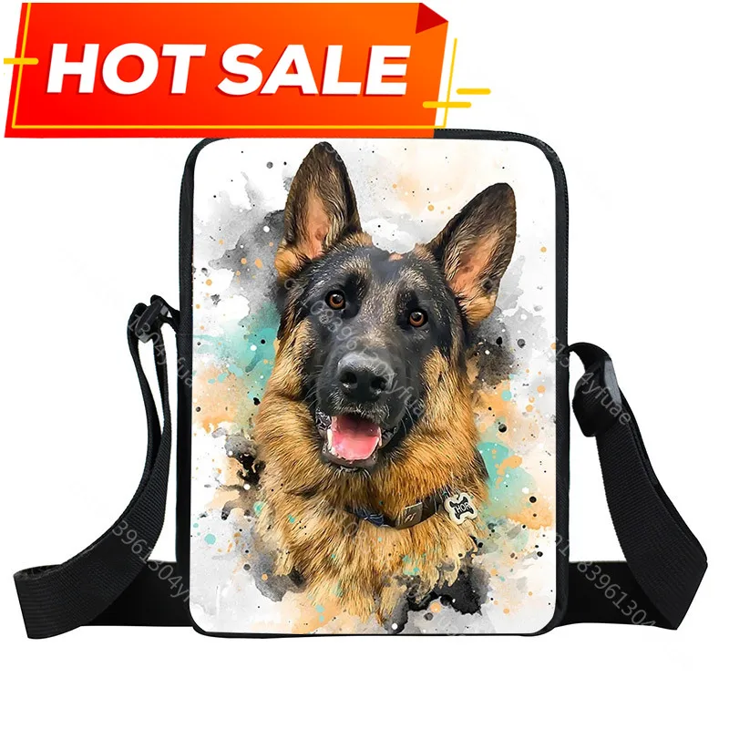 Sac messager pour les contribuables allemands, sac à bandoulière pour chien mignon, sac à main pour femme, petit sac de loisirs initié, fourre-tout en toile, cartable pour filles, sac à livres