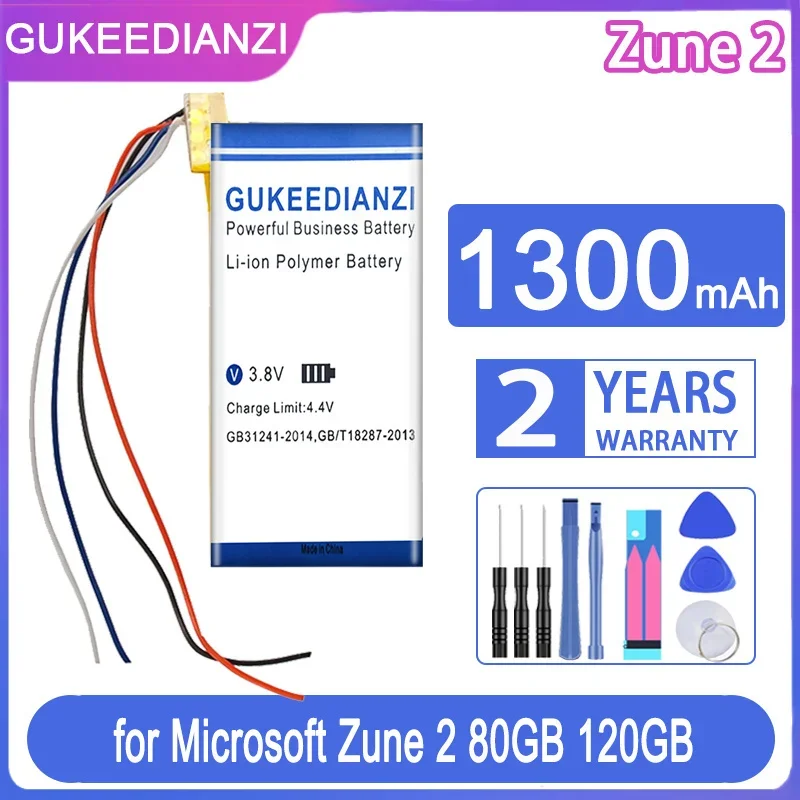 

Сменный аккумулятор GUKEEDIANZI 1300 мАч для Microsoft X814399-001 Zune 2 4G 8G 80GB 120GB батареи