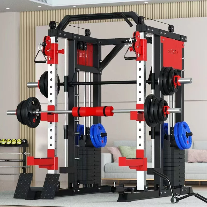 Smith Machine Comprehensive Trainer Deep Squatting Frame Horizontal Barbell Commercial Household Multi-Function Gantry