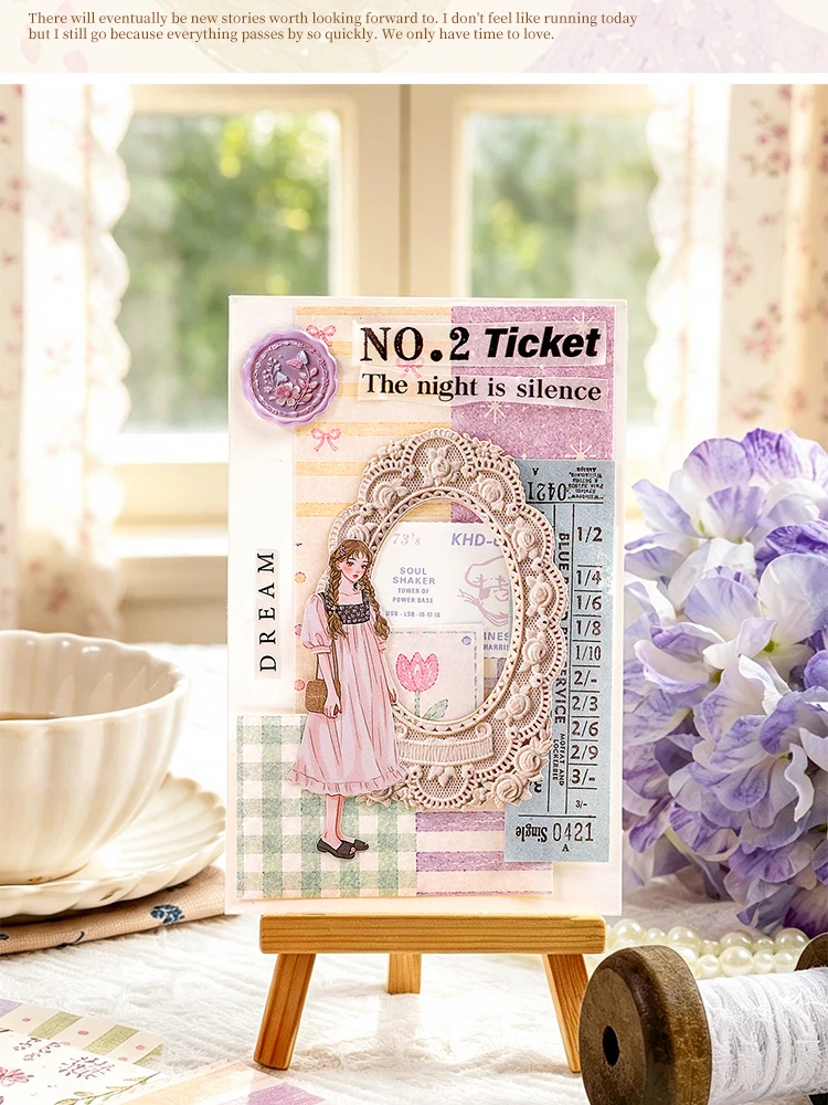 Journal GO 50 Stück Niedliches gemustertes Scrapbook-Papier mit Blumen- und Sternmotiven, dekorative Blätter für Junk Journals, Planer, Scrapbooking & Bastelarbeiten – Detail 8