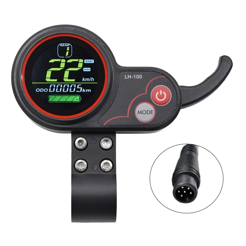 LH100 LCD Display Dashboard Throttle Meter 36V for Kugoo Electric Scooter Ebike LCD Display Speedometer(6PIN)