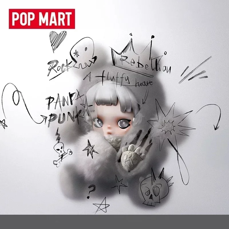 

POP MART SKULLPANDA Punk Panda Plush Doll Series - Kawaii Anime Action Figure Blind Box Mystery Surprise Toy