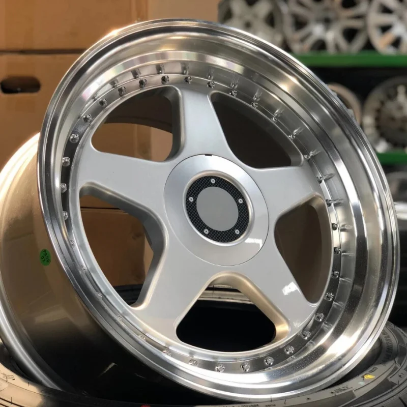 17x8.5 17x9.5 5Spoke Aluminum Alloy Aftermarket Wheel Rims, Staggered Front & Rear Tuning Wheel Hubs for Sedans, Coupes, SUVs,
