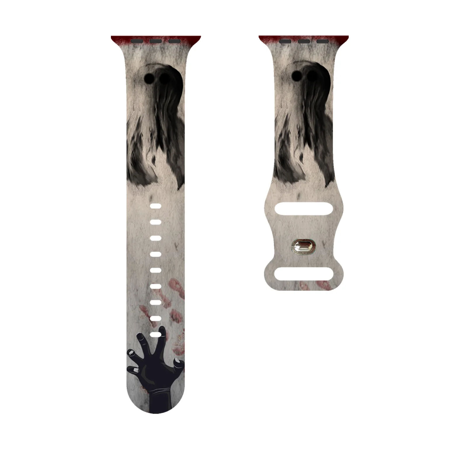 

Cool Monster Print Strap for Apple Watch 11 10 9 8 Silicone Band Replaceable Bracelet for iWatch 46mm 44mm 42mm 41mm Watchband
