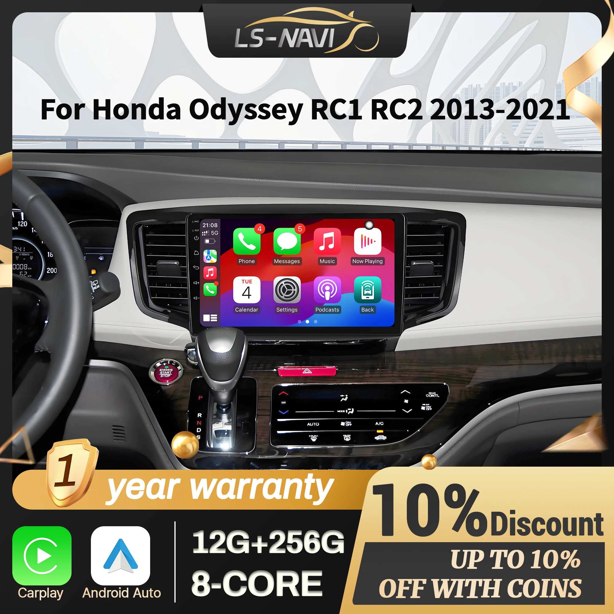 

Car Radio Multimedia For Honda Odyssey RC1 RC2 2013-2021 Navigation GPS Wireless Android 14 CarPlay 2K QLED Screen