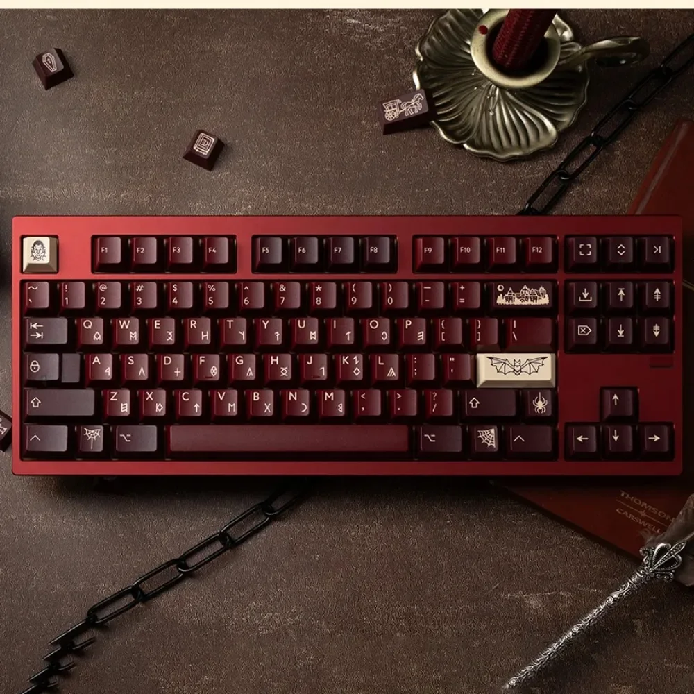 PBTfans Count Dracula Customized Mechanical Keyboard Key Caps Cherry MX Switch and Class Axis Keyboard Compatible Personalized