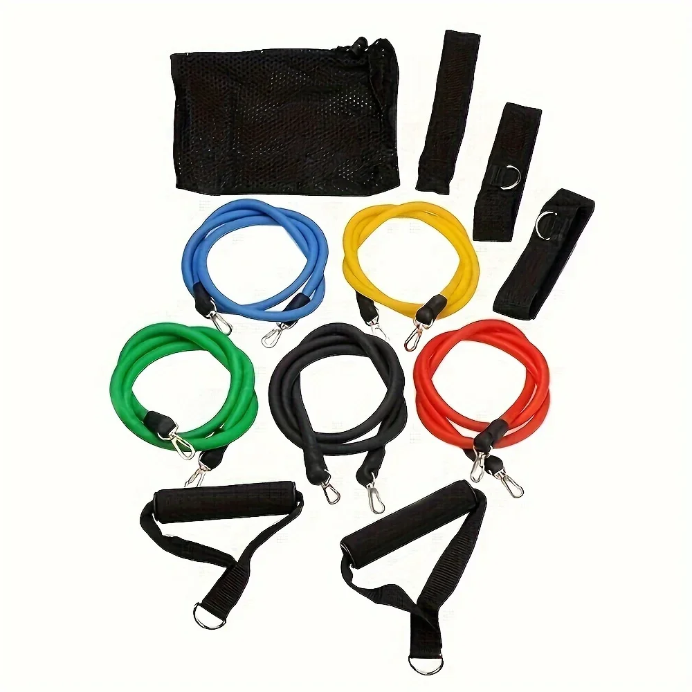 LOOGDEEL 11PCS/Set Resistance Bands Pedal Excercise Body Training Workout Women Men Fitness Yoga Pull Rope Exercises Latex Tubes